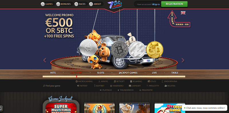 7Bit Casino, de nouveaux fournisseurs, son offre passe à plus de 2000 jeux
